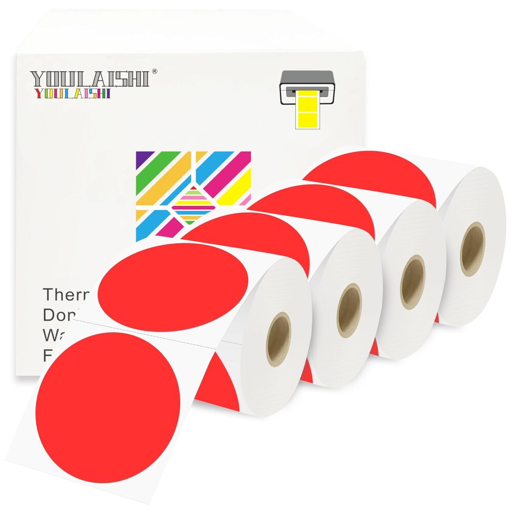 4472 3 X 3 Inch Color Coding Dot Labels Circle Thermal Printable Waterproof
